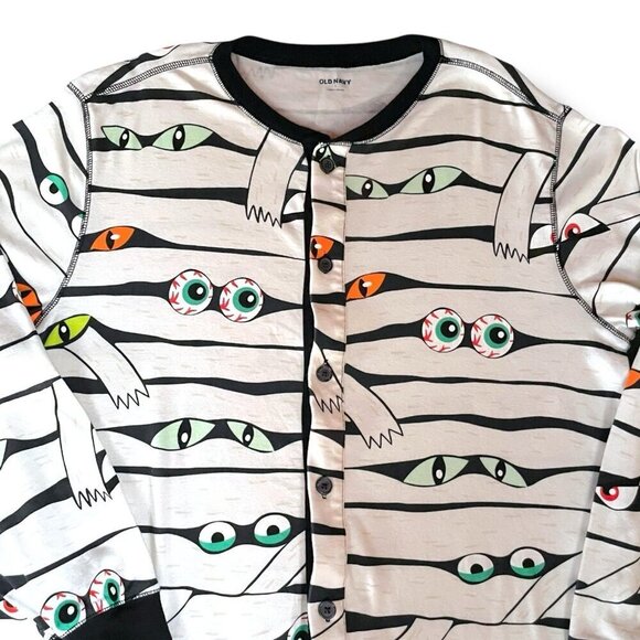 Old Navy Halloween Pajamas Sz Small Matching Family Glow in the Dark Mummy Eyes - Picture 12 of 15